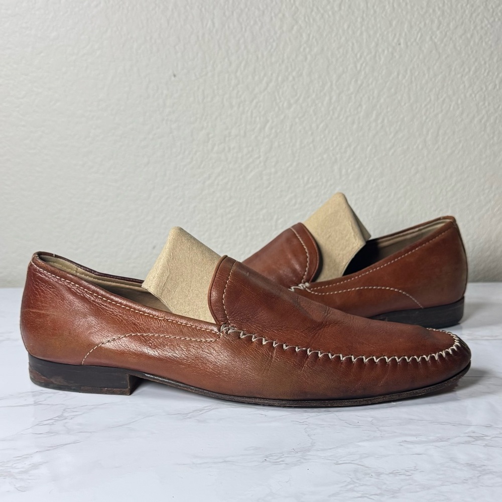 Johnston & Murphy Brown Leather Slip-On Loafers